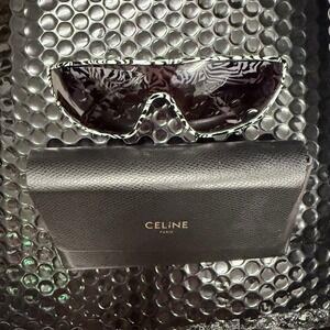 Celine Paris Zebra Print Sunglasses Shield Visor Designer‎ Italy Frames